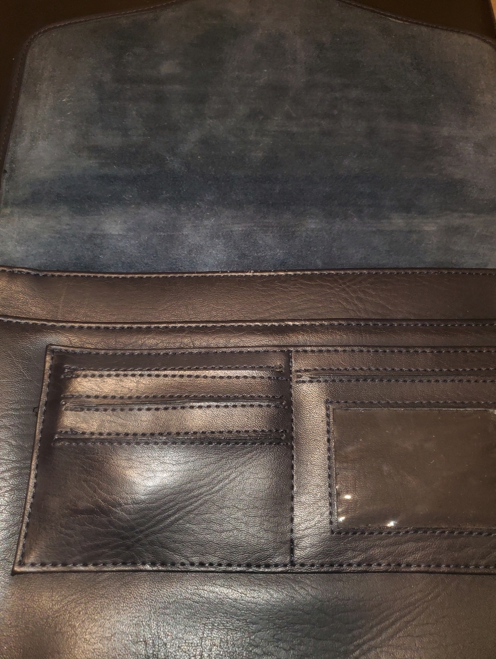 Coach Black Leather Top-Handle Tote with Polished Gold Lock - Picture 11 of 11